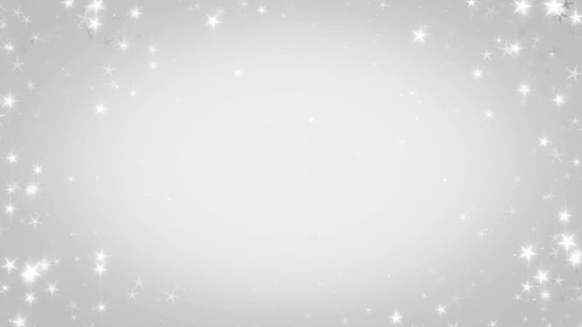 Glittering silver stars animation. 4K seamless loop Christmas background
