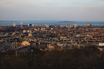 Fototapeta premium Leith and the Firth of Forth, Edinburgh, Scotland
