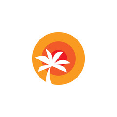 palm sun beach logo design