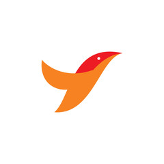 flying bird color logo design