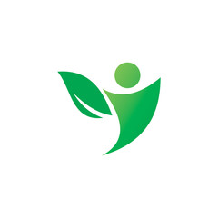 people plant leaf logo design