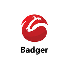 Logo template with red badger icon