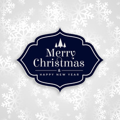 merry christmas elegant white snowflakes card design