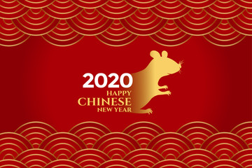 stylish red chinese new year of rat background