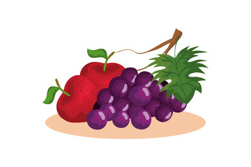 Plate design, Fruit healthy organic food sweet and nature theme Vector illustration