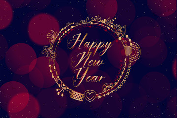 happy new year decorative bokeh style background design