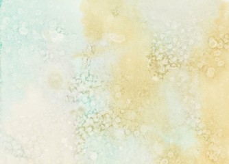 Pastel Sky Blue Lilac Brown Gold Beige Sand Watercolor Abstract Stroke Stain Texture Wash Gradient Color Background Salt Drop, Moon Surface, Marble Effect. For Celebration Birthday Party Invitation