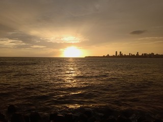 Sunset at seashore,Nariman point,Mumbai