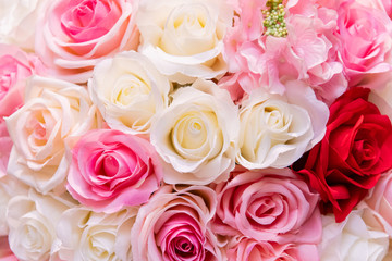 Beautiful pink wedding Rose bouquet isolated