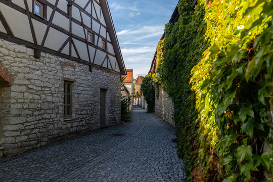Small road along the city wall in Berching, Bavaria