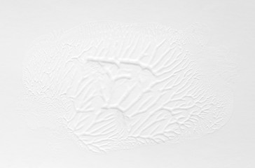 3 d texture of white paint with handmade brush strokes, decor elements for modern design. Abstract background for screensaver template and wedding card in gray gradient.