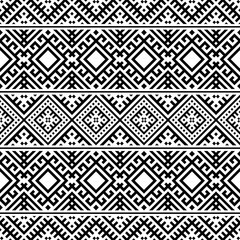 Ethnic Aztec Pattern Illustration Design in black and white color. design For Background, Frame, Border or Decoration. Ikat, geometric pattern, native Indian, Navajo, Inca