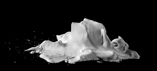 Shaving foam isolated on black, with clipping path texture and background - obrazy, fototapety, plakaty