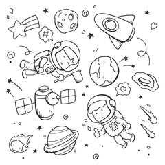 Space elements Vector illustration. Drawing design concept