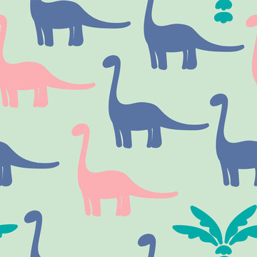funny vector dinosaurs pattern © Валерия Романова