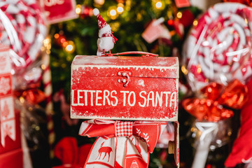 Santa's Christmas red letter box - 306571149