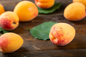 ripe apricots on the table