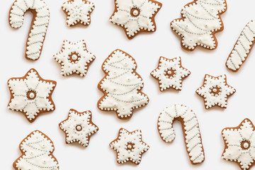 Christmas cookies in the shape of snowflakes handmade basic for your decoration