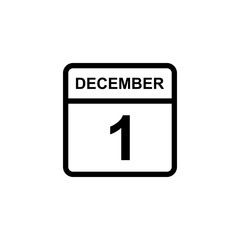 calendar - December 1 icon illustration isolated vector sign symbol