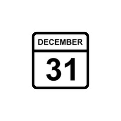 calendar - December 31 icon illustration isolated vector sign symbol