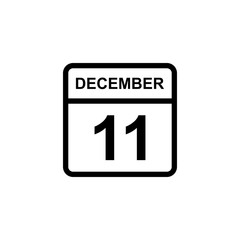 calendar - December 11 icon illustration isolated vector sign symbol