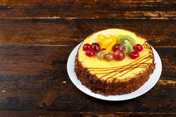 cream cake on the table