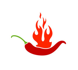 Chili pepper logo. Isolated chili pepper  on white background