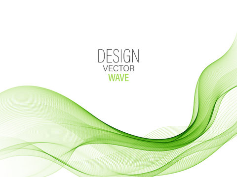 Vector smooth green wave background Abstract wave background