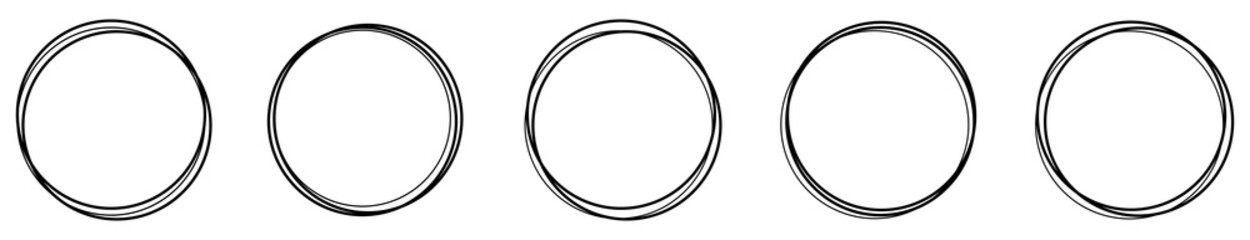 Circle line shape and border hand drawn. Vector