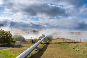 Fototapeta na wymiar geothermal pipeline in Icland