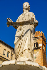 Fountain of Our Lady Verona in Piazza delle Erbe at Verona, Italy