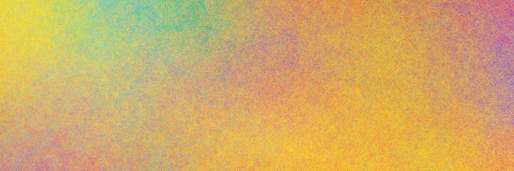 Colorful abstract background in yellow blue orange red and pink colors with fine detailed line scratch texture and panoramic layout