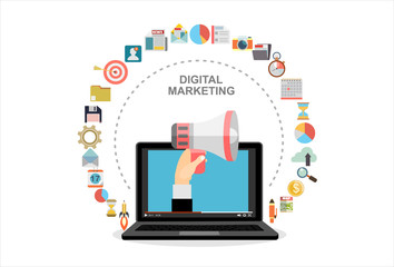 Digital marketing advertisement vector concept