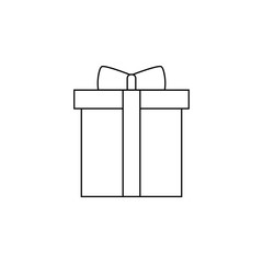 Christmas gift vector icon. Outline flat sign for mobile concept and web design. Christmas gift glyph icon. Symbol, logo illustration. Vector graphics