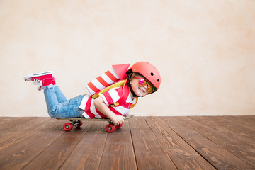 Happy child playing at home