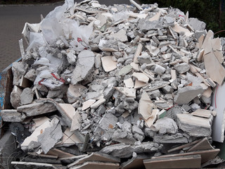 Pile of concrete debris