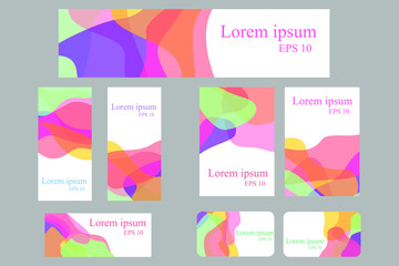 EPS 10 vector. Set of colorful banners. Wavy bright backgrounds.