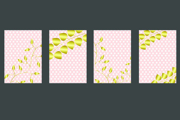 EPS 10 vector. Set of vintage banners with golden leaves.