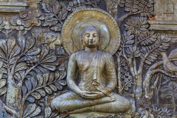 Stone statue of Buddha in Sri Lanka