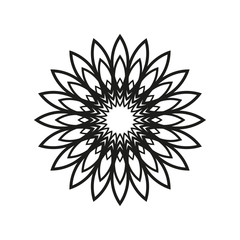 Flower icon. Black outline vector drawing. Isolated object on a white background. Isolate.