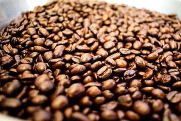 blurred roasting coffee for background