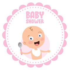 Obraz na płótnie Canvas Greeting Invitation Card For Baby Shower Event