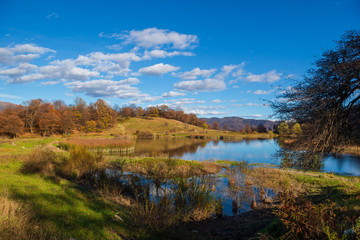 Fototapeta na wymiar Fabulous autumn landscape with Tsover lake, Armenia