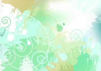 Light green-blue abstract  background with curly. Vector illustration.