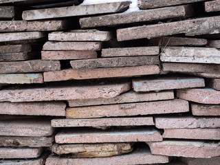 wall of bricks. Gray stone cladding texture and background
