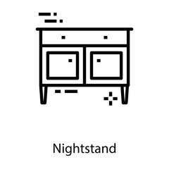  Nightstand Solid Vector 