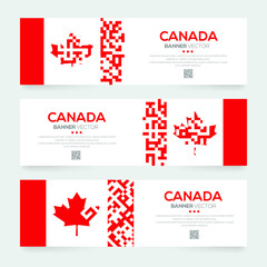 Obraz na płótnie Canvas Banner Flag of Canada ,Vector illustration