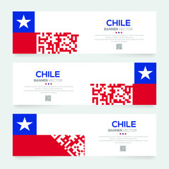Obraz na płótnie Canvas Banner Flag of Chile ,Vector illustration