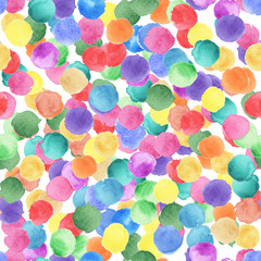 Seamless pattern with watercolor painted circles for design and decoration.