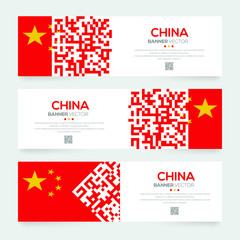 Obraz na płótnie Canvas Banner Flag of China ,Vector illustration